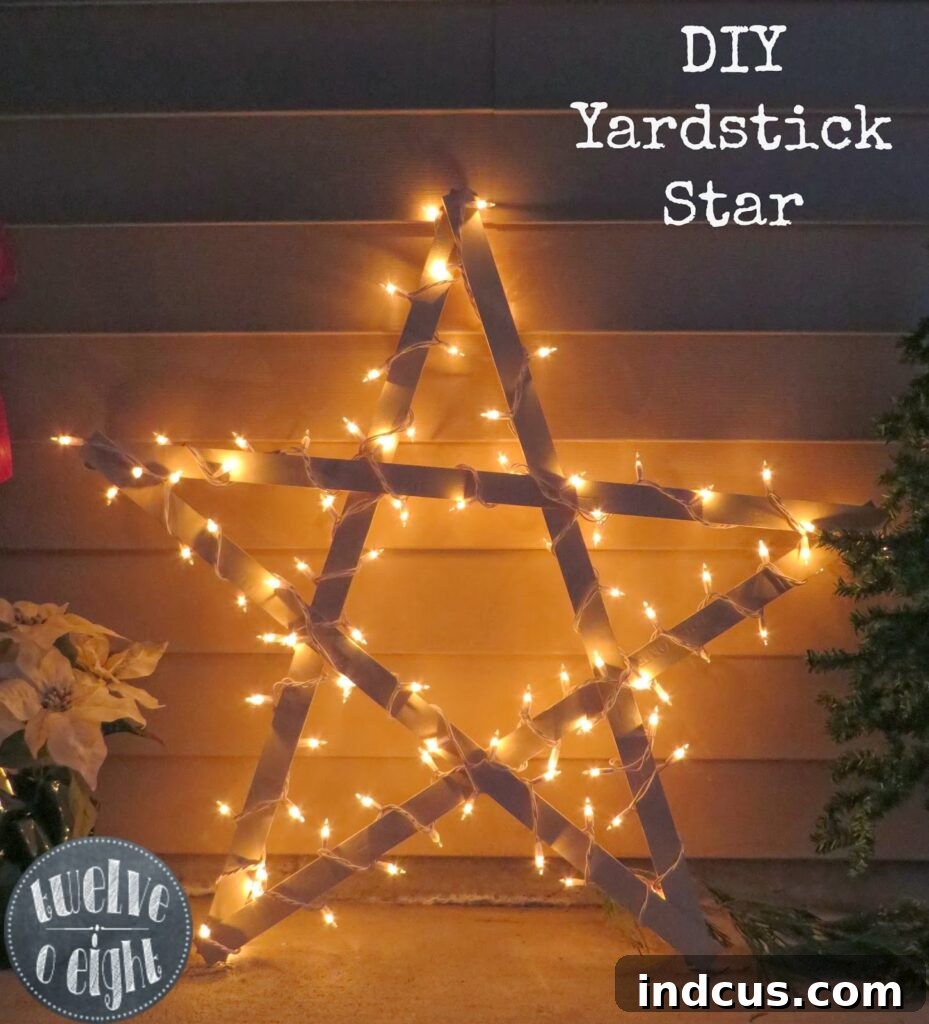 Oversized Rustic Yardstick Star Christmas Decoration