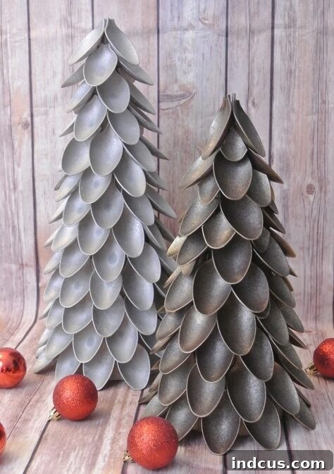 Recycled Plastic Spoon Christmas Trees