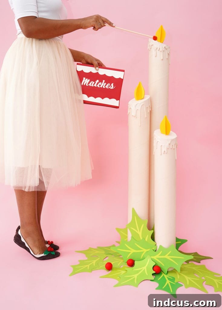 Giant Christmas Candles for Festive Decor