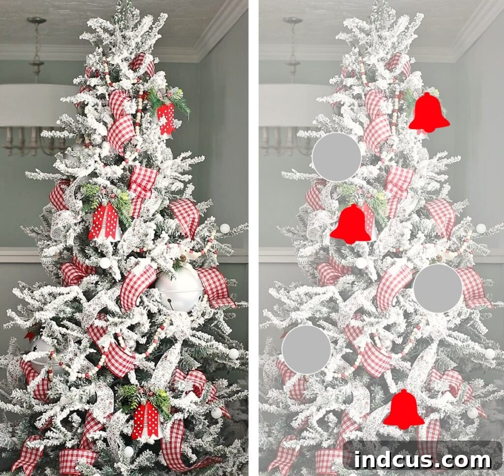 How to add large ornaments to a Christmas tree effectively