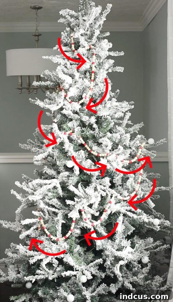 Christmas tree decorating tutorial - adding garland