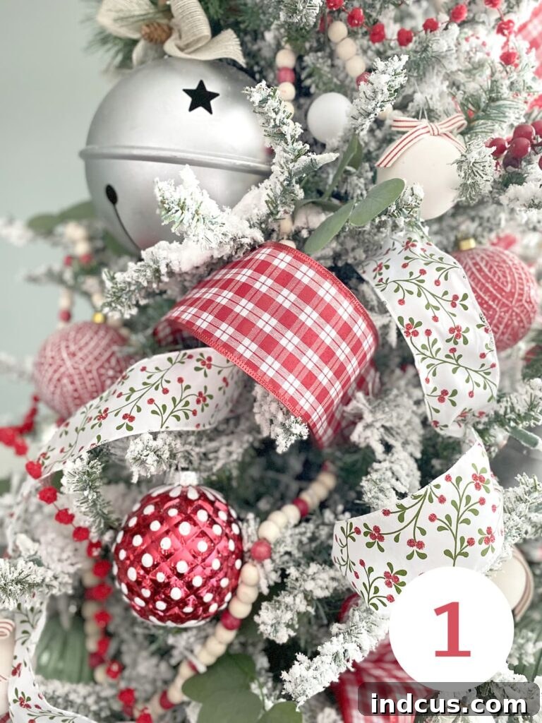 Christmas tree ribbon tutorial - single loop method