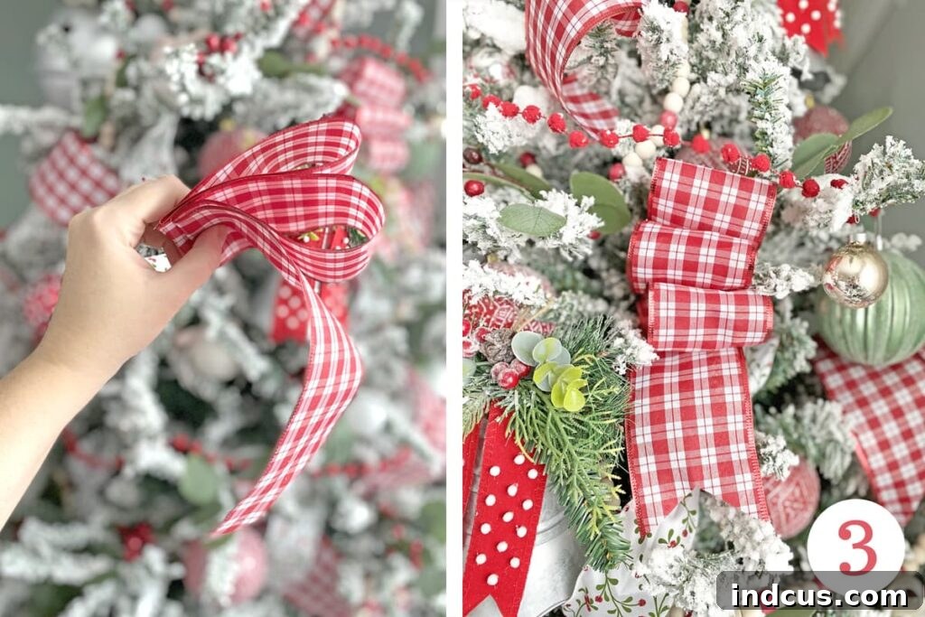 Faux bows for a Christmas tree