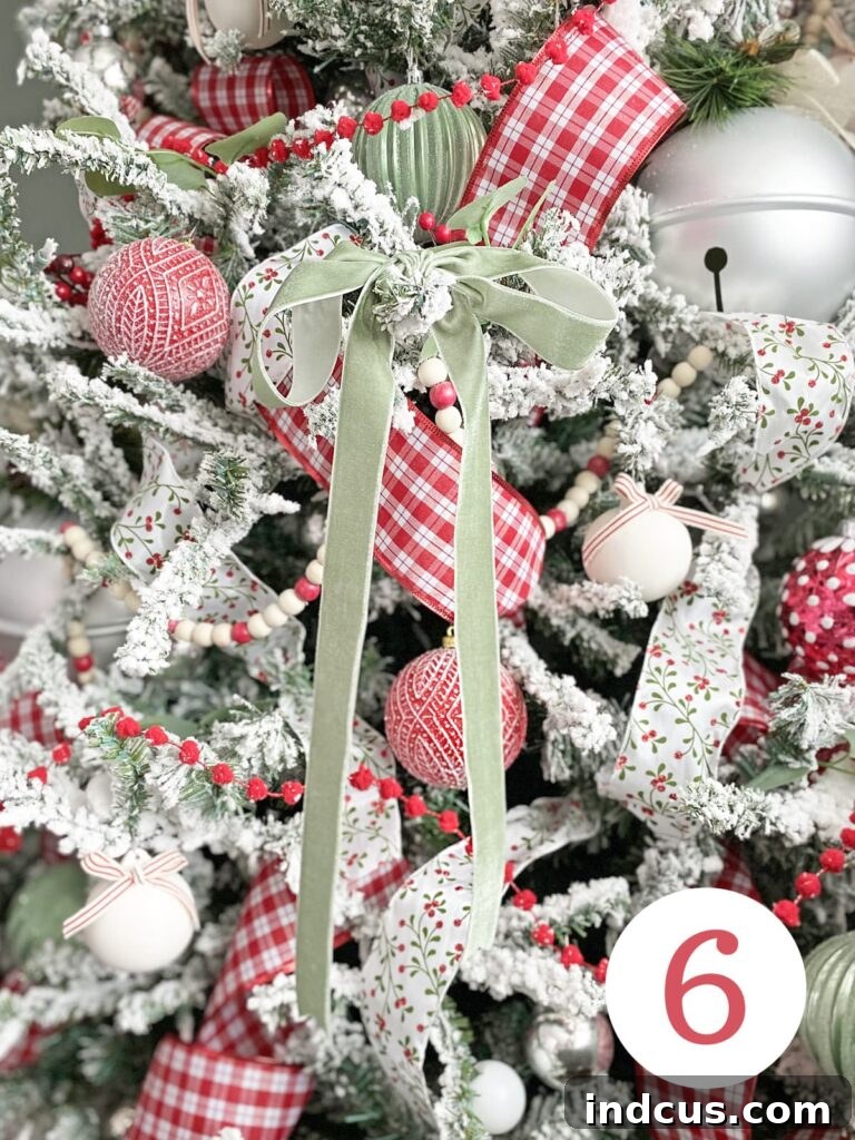 How to add bows on a Christmas tree