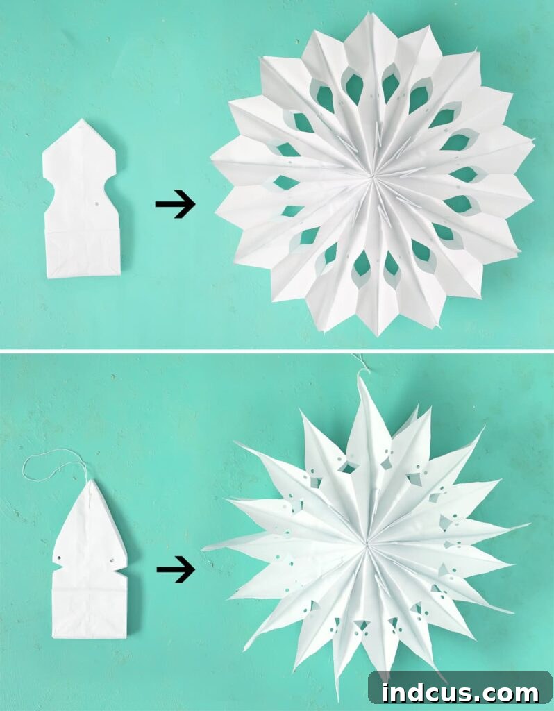 Glimmering Paper Star Lanterns 6 Examples of simple yet highly effective cutting ideas for creating stunning paper bag stars