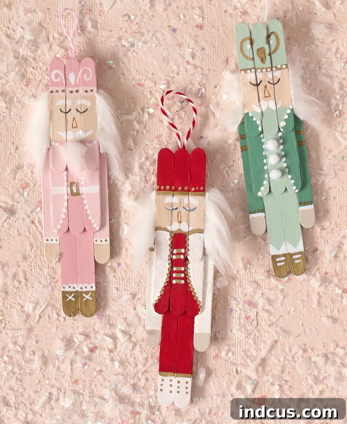 Delightful craft stick nutcracker ornament for Christmas