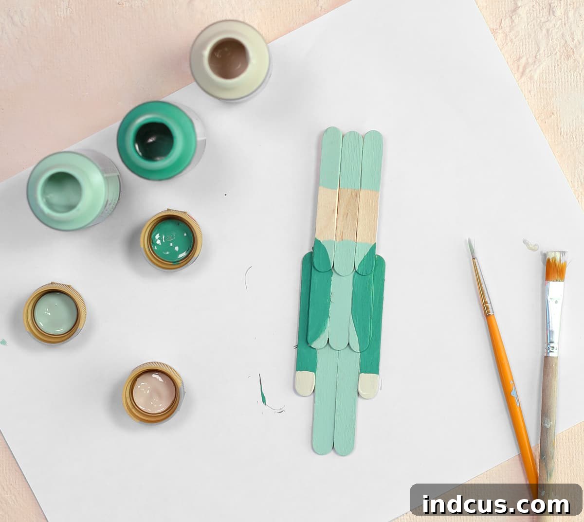 How to paint a craft stick nutcracker