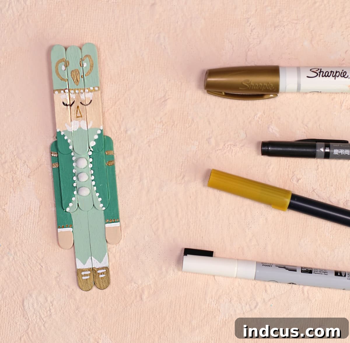 Creative craft stick nutcracker details