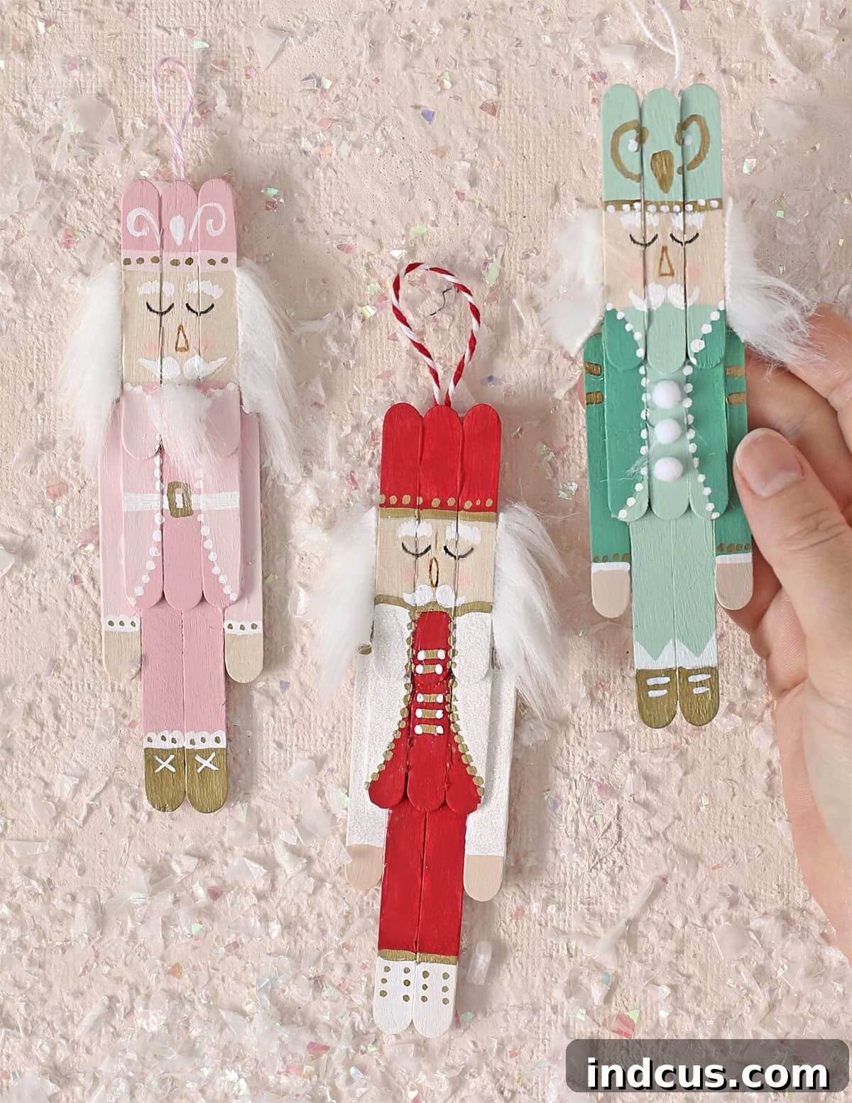 Collection of finished popsicle stick nutcrackers