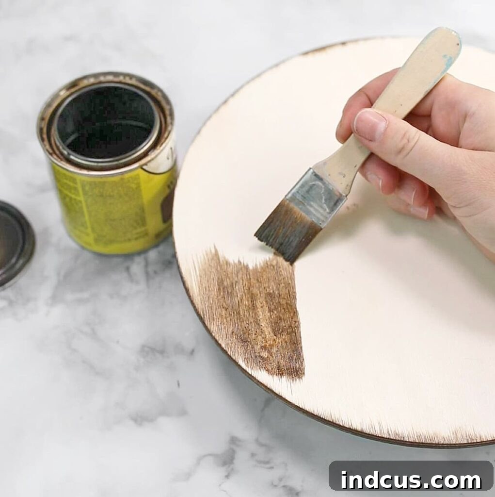 easy stained wood craft | DIY mixer bowl cover tutorial