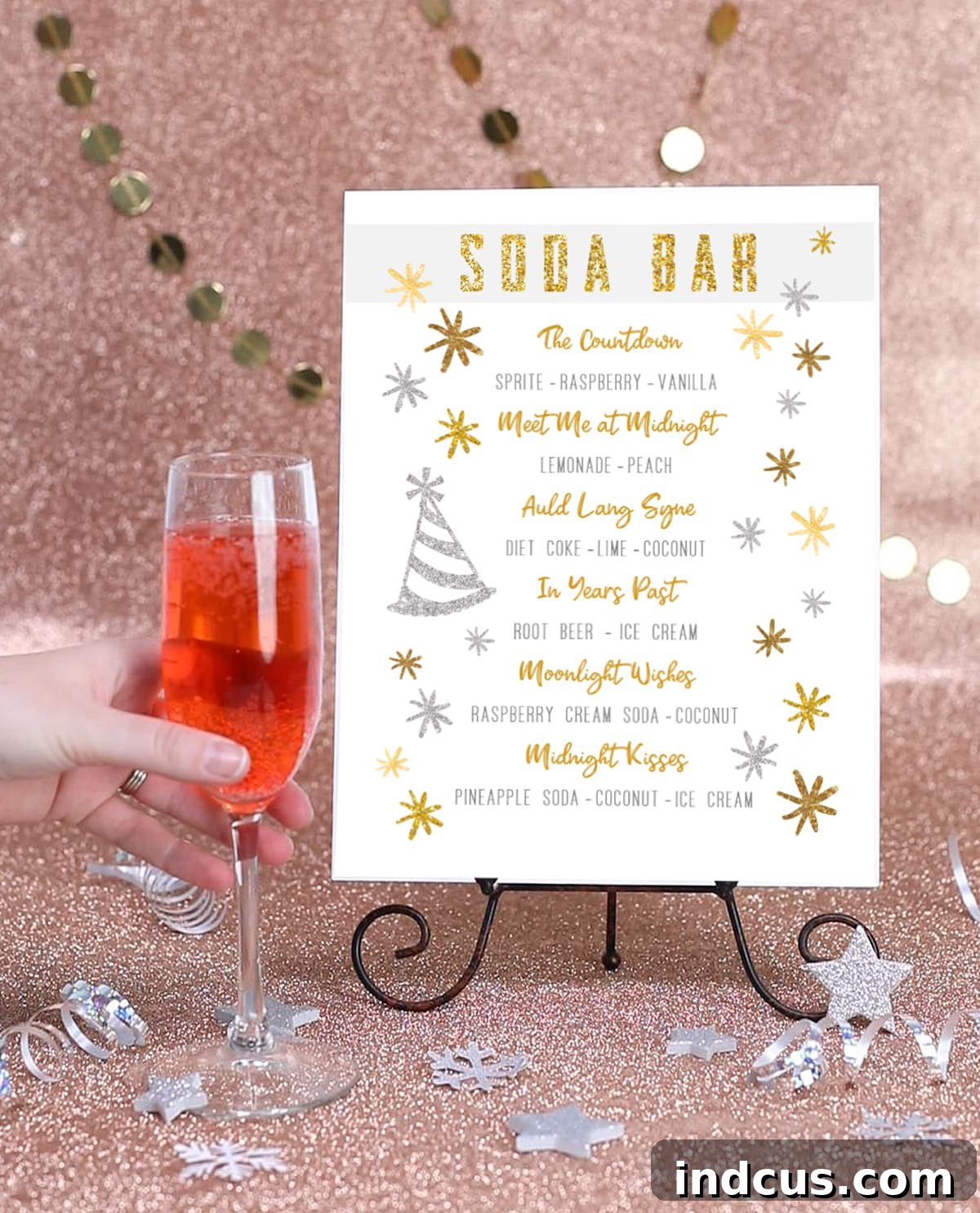 Sparkle & Sip NYE Bar Printables 2 Printable New Year's Eve Soda Bar Menu for Family Fun