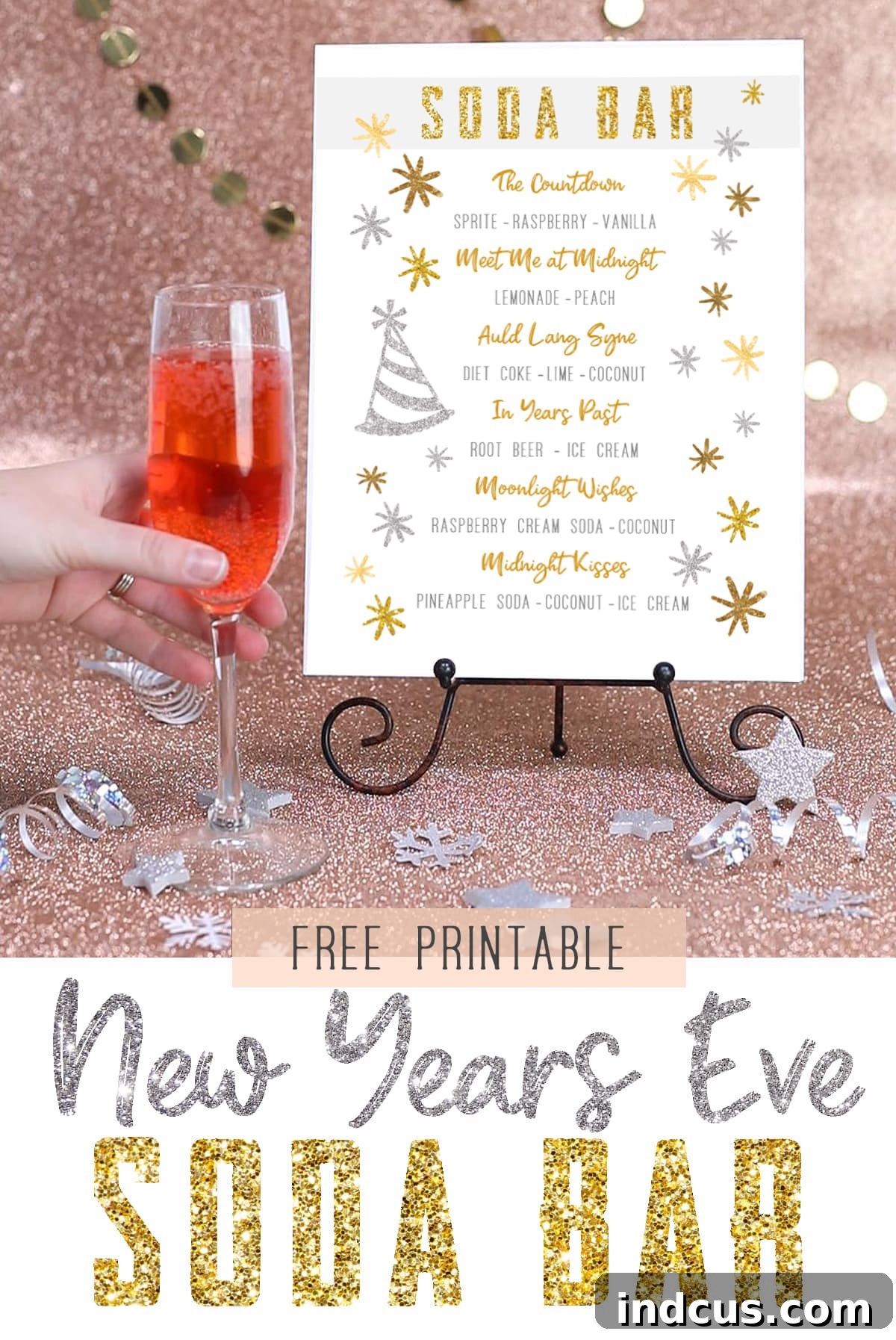 Sparkle & Sip NYE Bar Printables 4 Pin this New Year's Eve Soda Bar Menu Printable for Future Celebrations