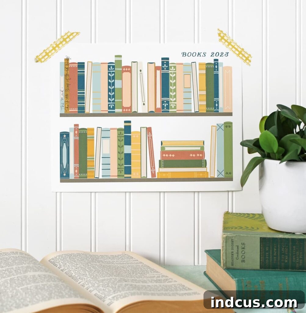 visual reading tracker that looks like a bookcase