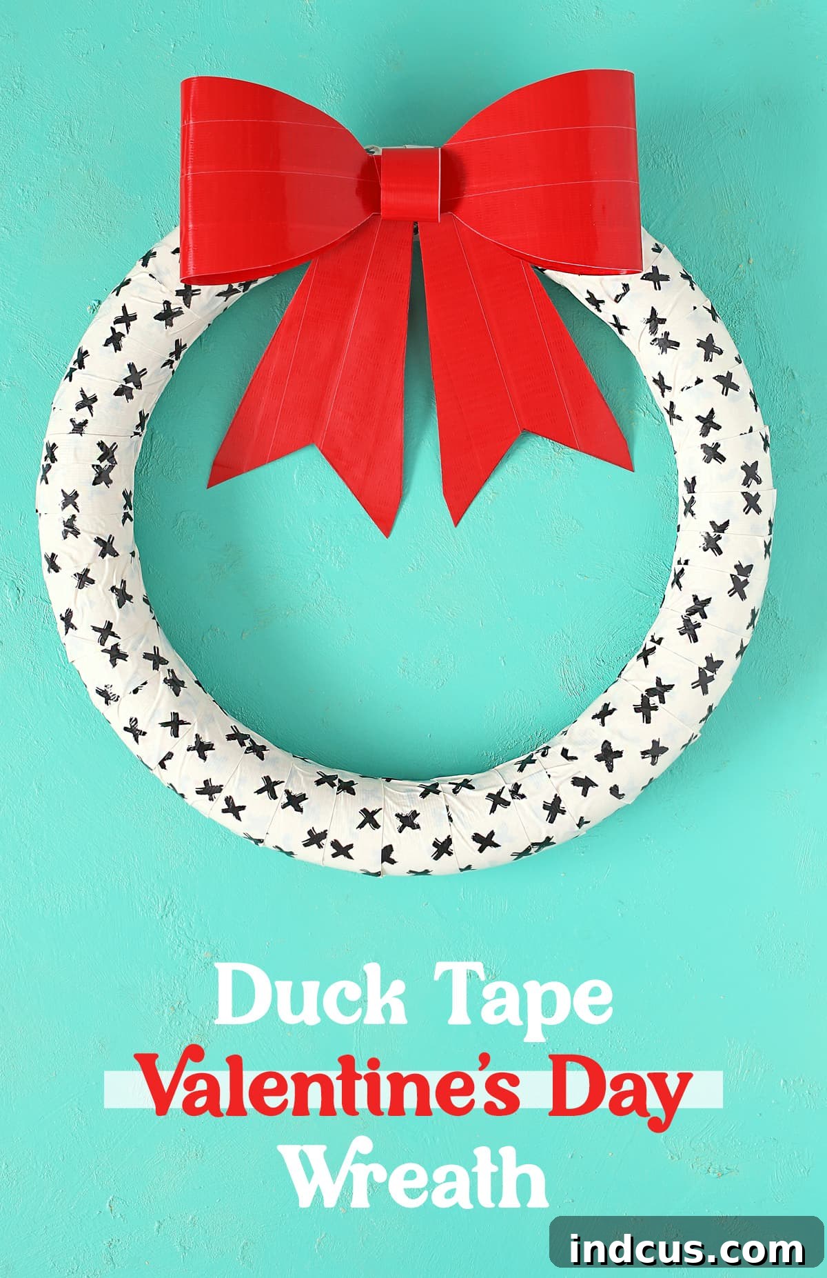 Beautiful DIY Duck Tape Valentine's Day Wreath perfect for home decor