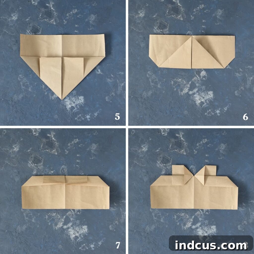Origami Love Box 4 step by step instructions for folding an origami paper heart steps 5-8