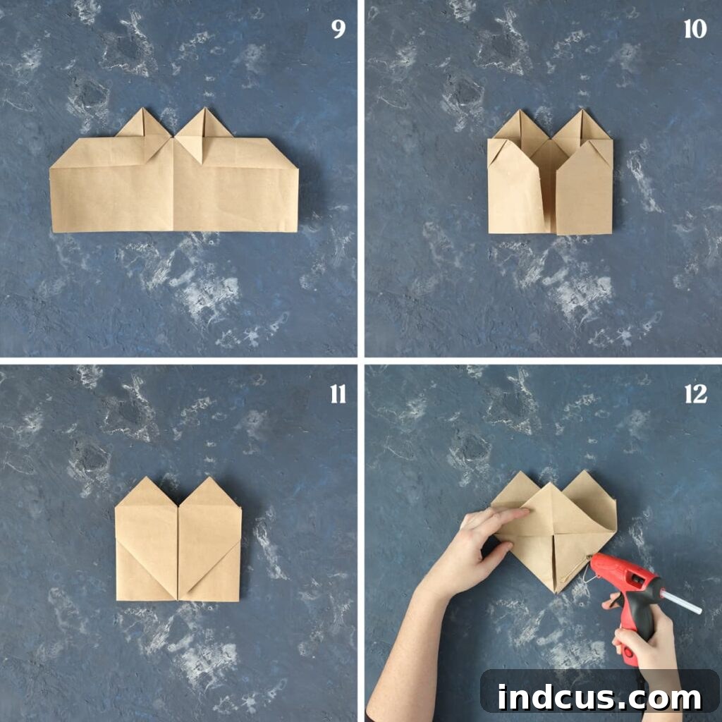 Origami Love Box 5 step by step instructions for folding an origami paper heart steps 9-12