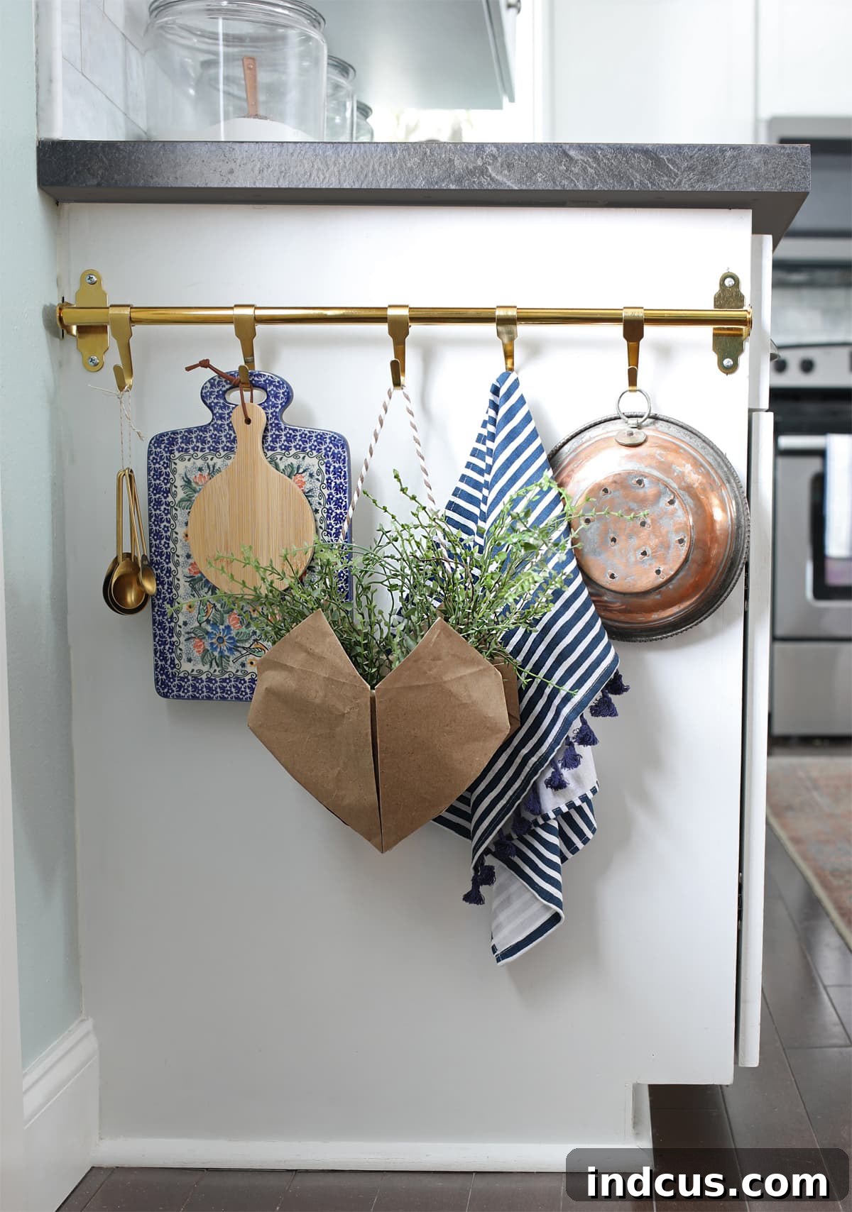 Origami Love Box 8 origami paper heart basket hanging on ikea hultarp kitchen rail