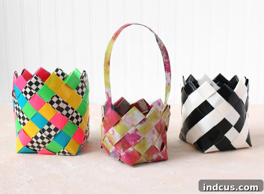 duck tape woven baskets