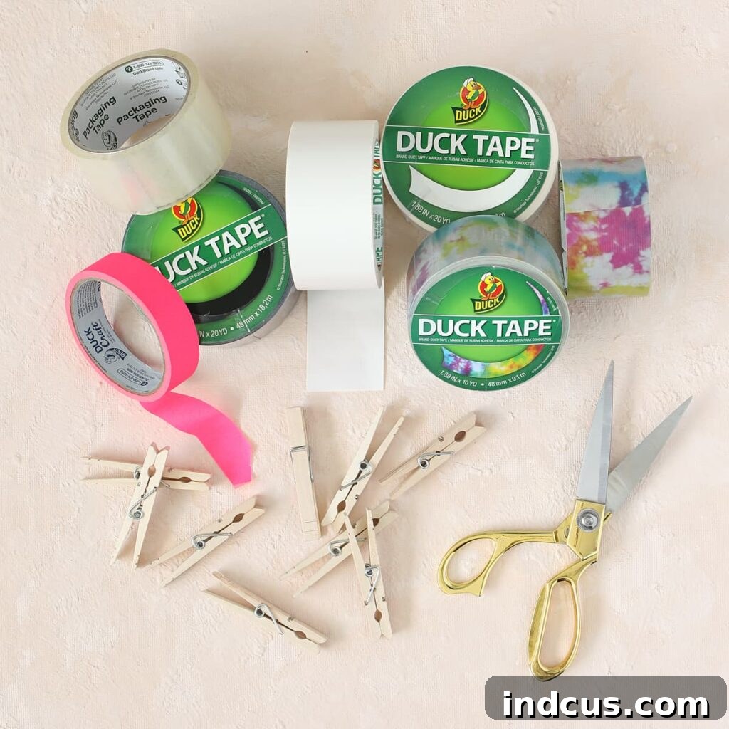 materials needed to make a duck tape basket