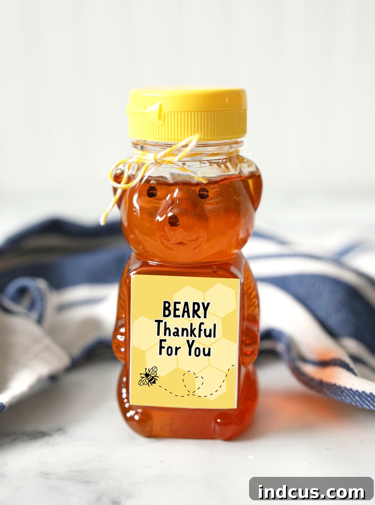 beary thankful printable gift tag