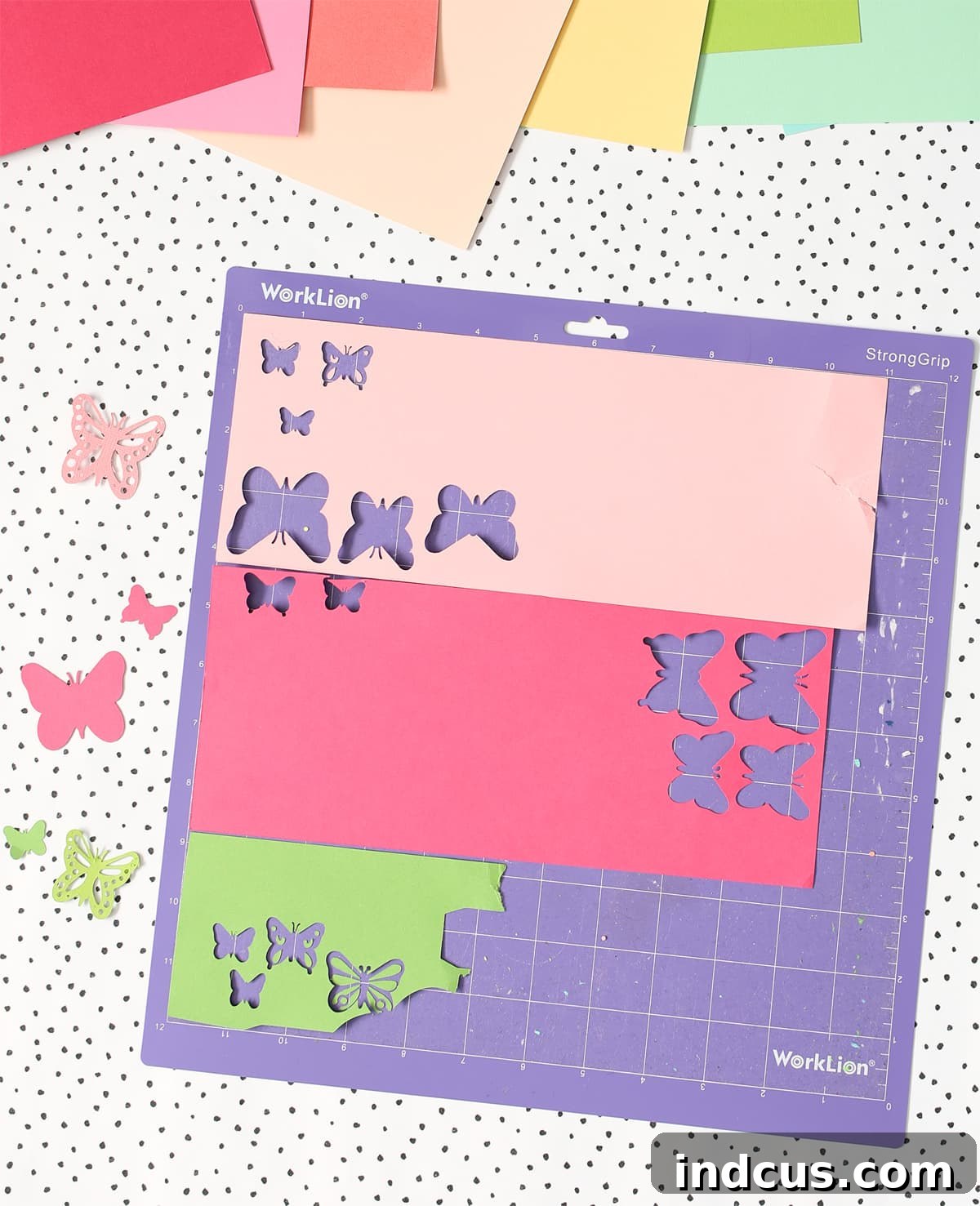 Whimsical Rainbow Butterfly Art 4 cutting multiple colors on a silhouette mat