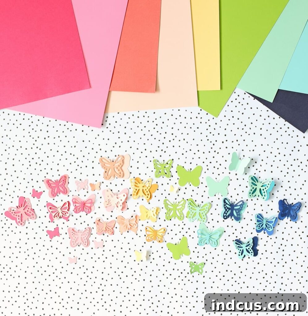 Whimsical Rainbow Butterfly Art 5 3d paper butterflies