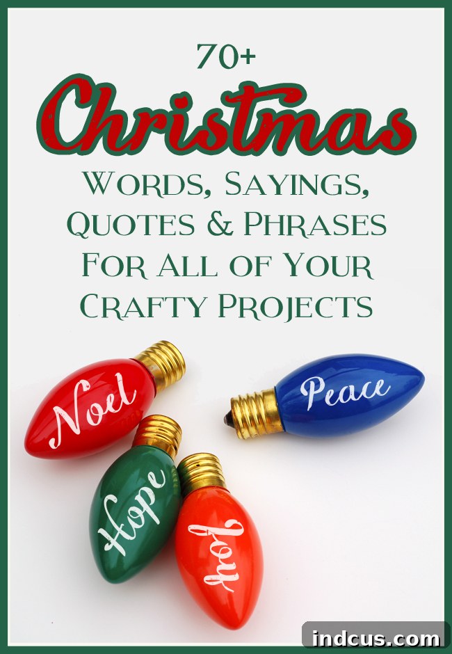 A comprehensive list of Christmas sayings for holiday projects