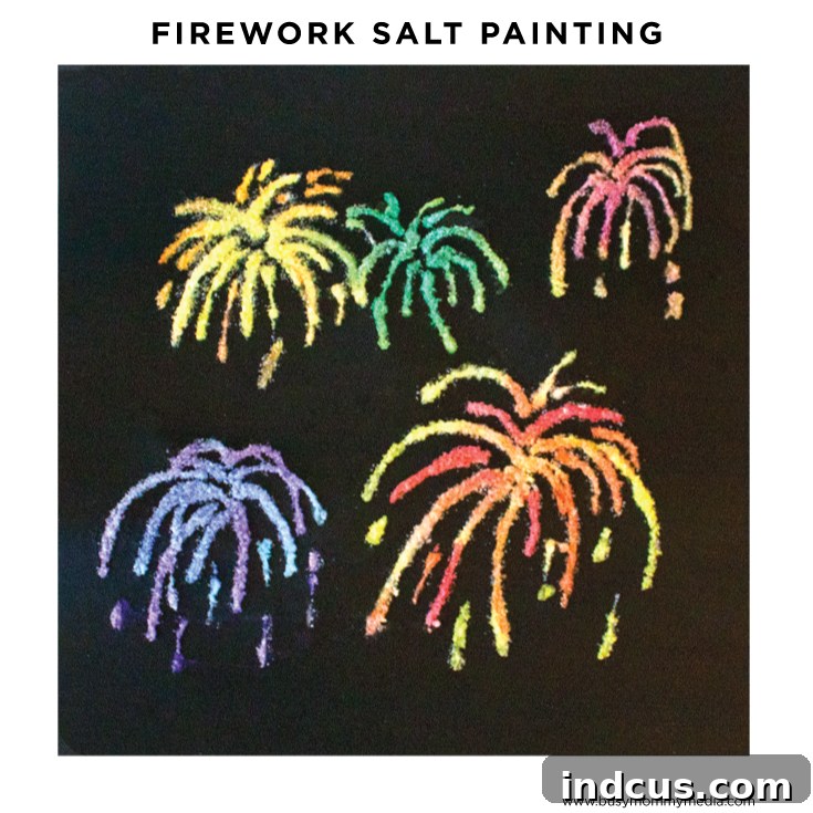 Salt Painted Fireworks