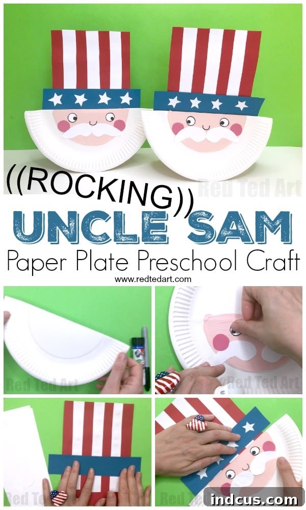 Paper Plate Uncle Sam for Preschool
