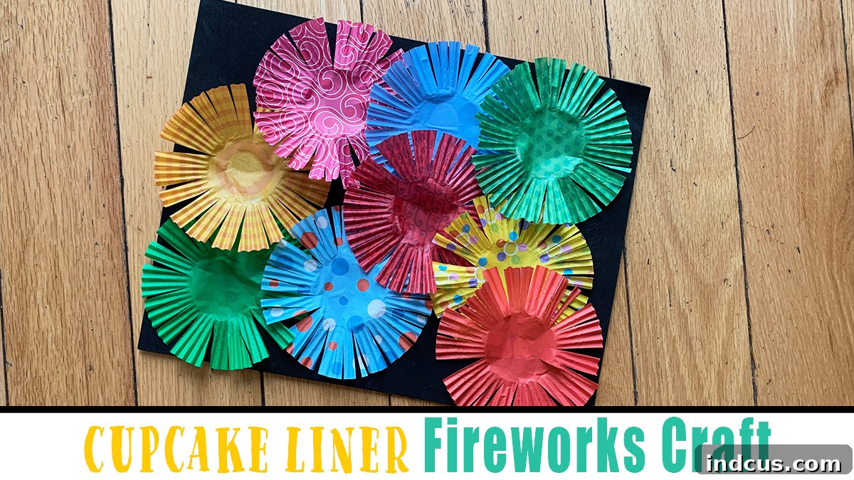 Cupcake Liner Fireworks for New Year’s Eve and Fourth of July