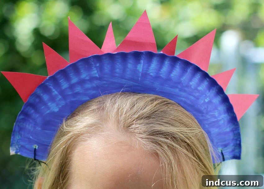 Lady Liberty Paper Plate Crowns