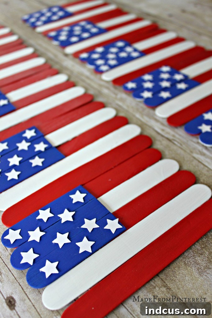 Popsicle Stick Flag Craft