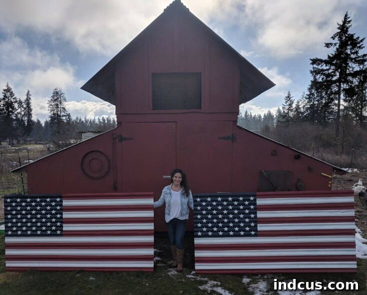 Corrugated metal American flag wall art with distressed paint