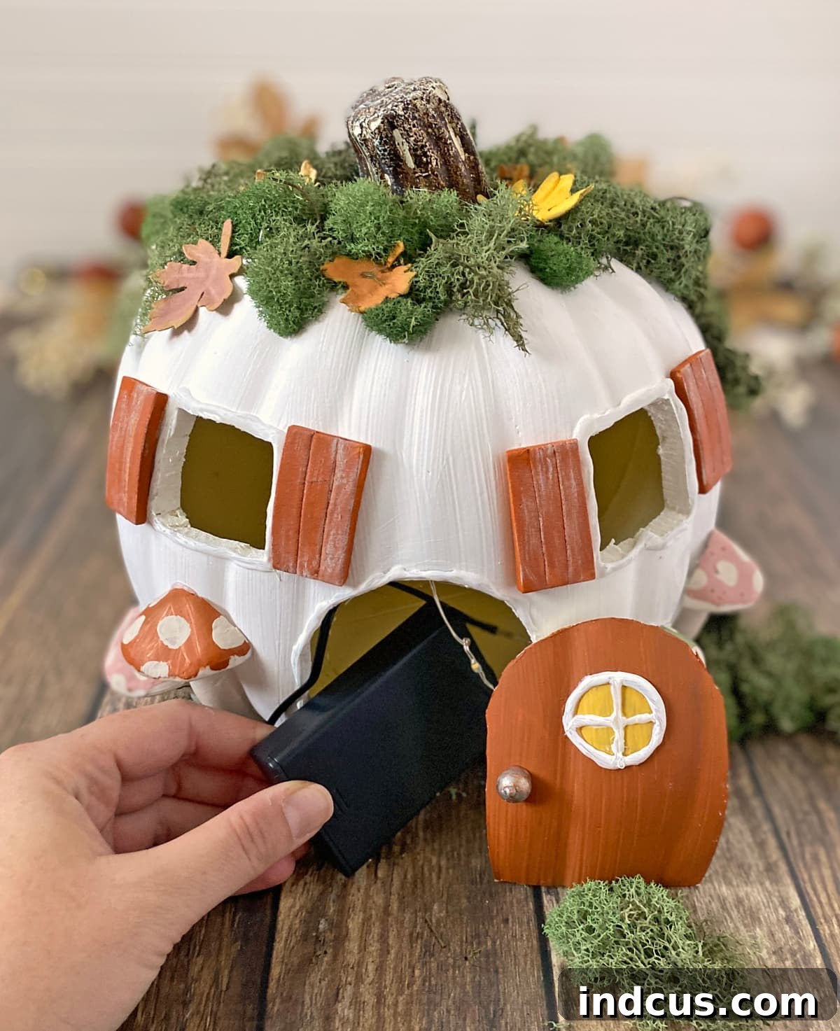 light up fairy house fall pumpkin decorating idea