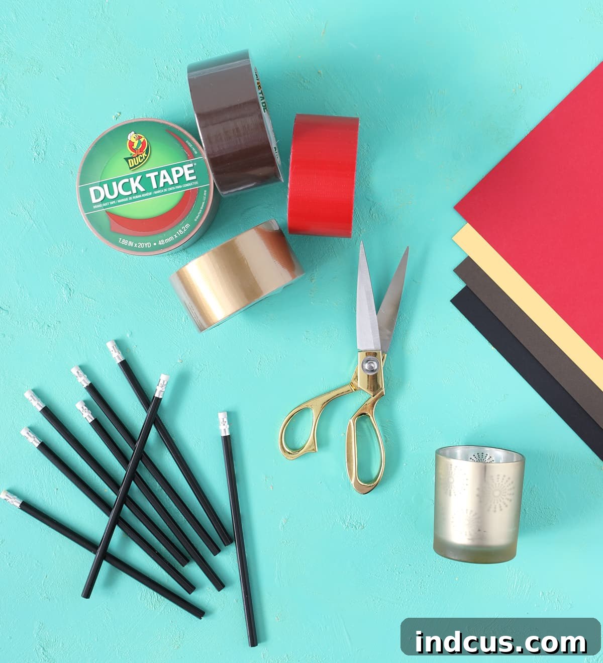 Materials needed for the Thanksgiving turkey feather pen craft
