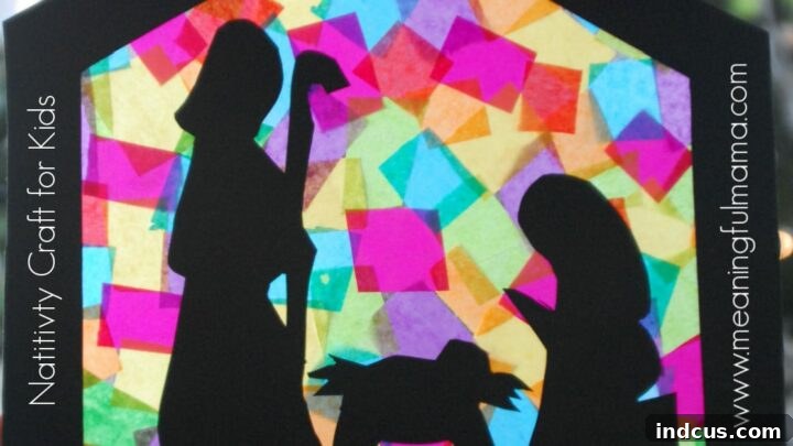 Stained glass nativity craft for kids