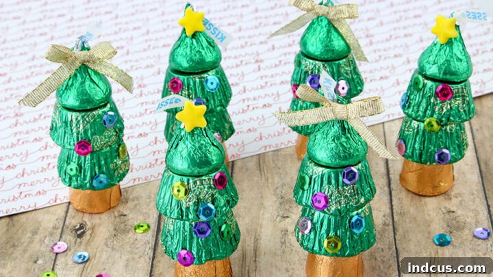 Candy Christmas tree treats as a craft and snack