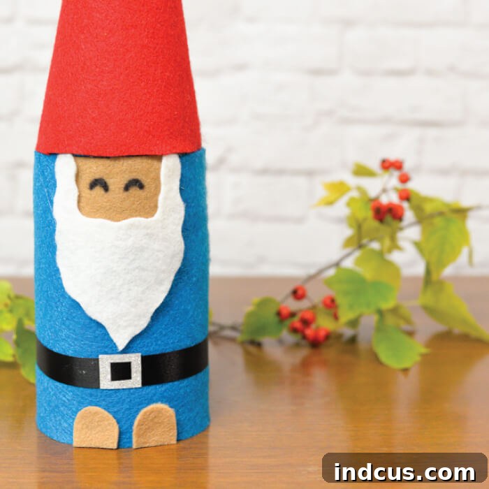 Mason jar and felt gnome craft as a gift wrapping idea