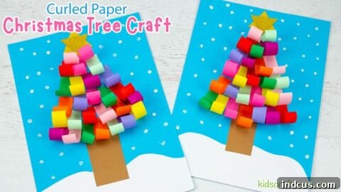 Curled paper Christmas tree craft