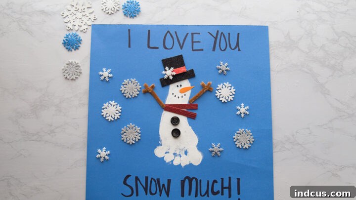 Footprint snowman keepsake ornament