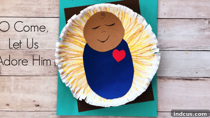 Easy Baby Jesus in manger craft from paper plates