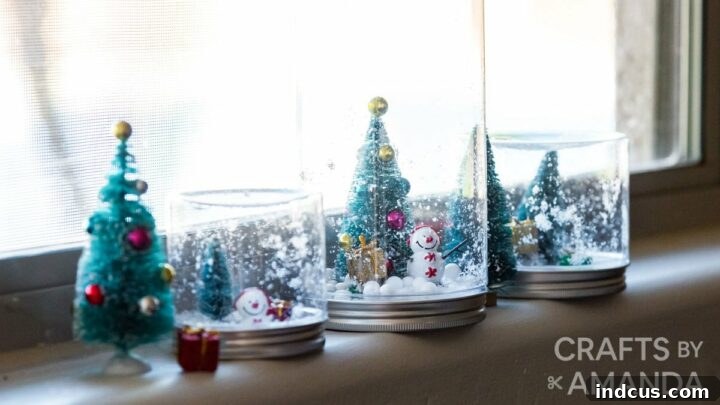 Waterless snow globes for kids to create winter wonderlands