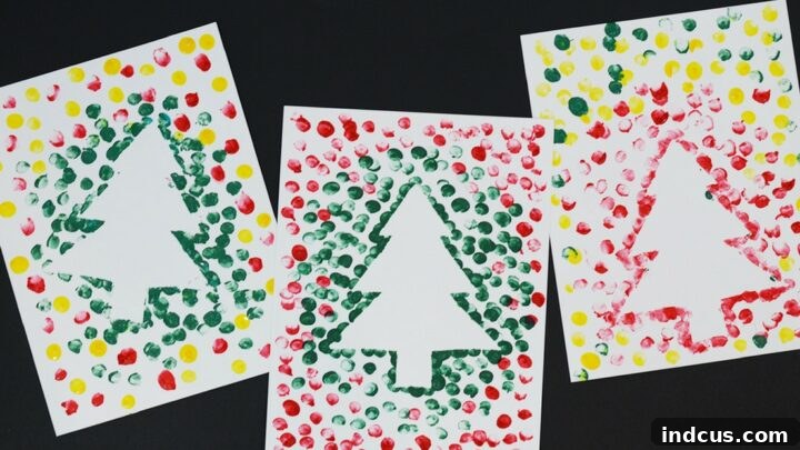 Christmas tree thumbprint art craft for kids