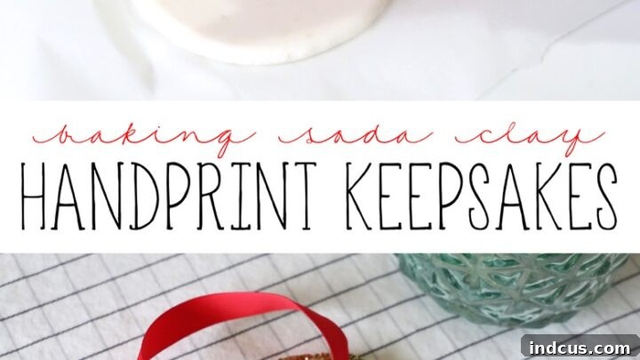 Baking soda clay handprint keepsakes for Christmas