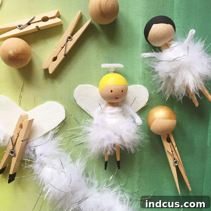 Clothespin angel Christmas ornament craft