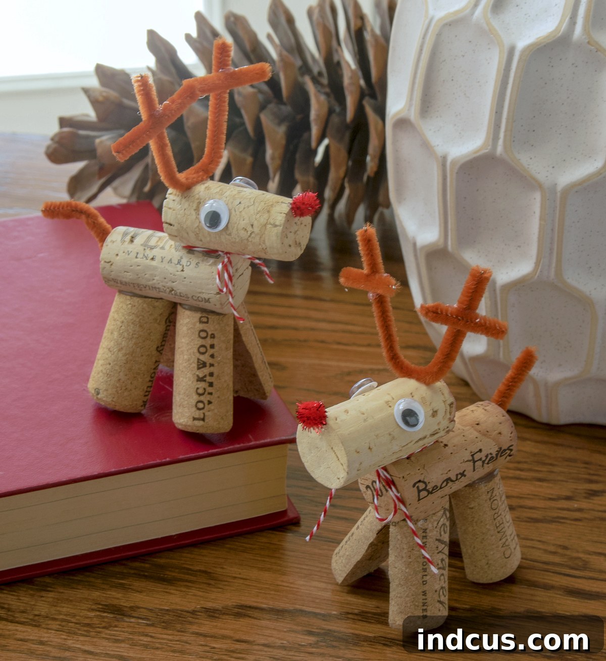 DIY wine cork reindeer Christmas craft