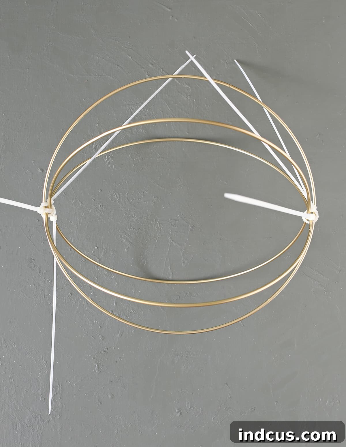 metal hoops turned christmas ornament