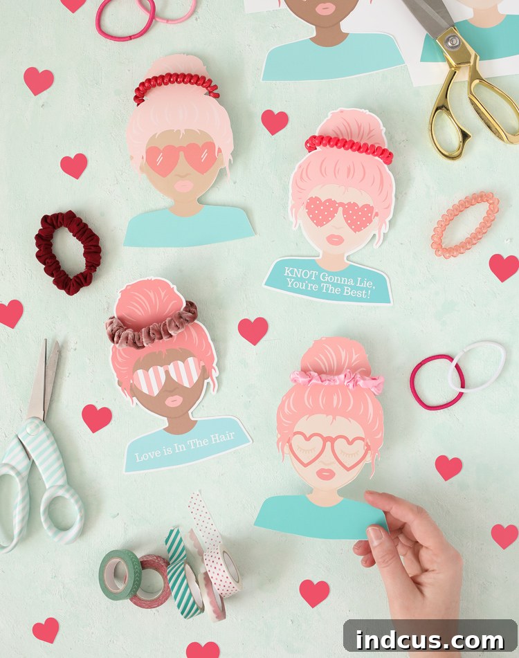 scrunchie valentines printables