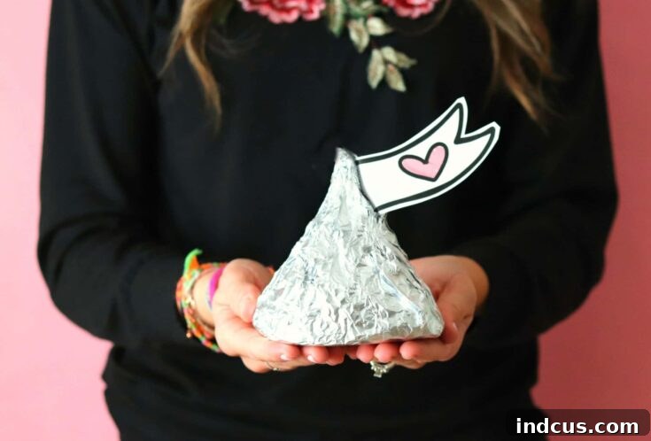 Giant rice krispy treat kiss for Valentine's Day gift
