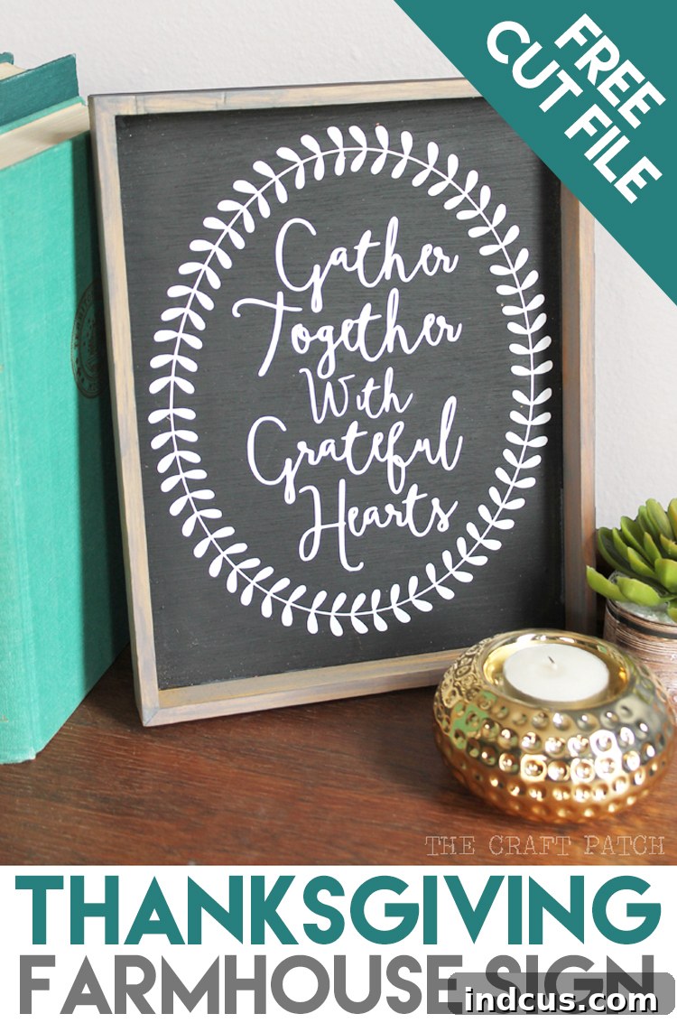 Thanksgiving farmhouse sign free cut file pin image